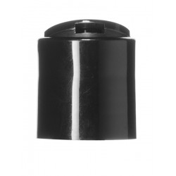 24-410 Black Smooth Disc Cap with HIS Liner - 125/bag ($0.254 each, discounts for high order volumes)