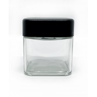 3oz Clear Square Glass Jar with Child Resistant Cap - 150 jars/case ($1.113 each, discounts for pallet quantities)
