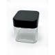 3oz Clear Square Glass Jar with Child Resistant Cap - 32 jars/box ($1.25 each)