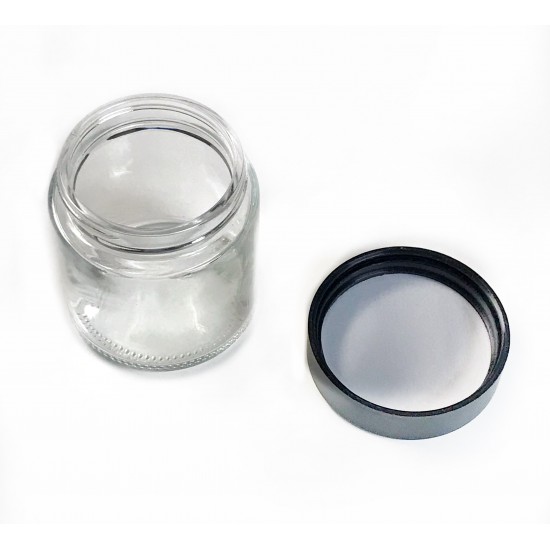 3oz Clear Glass Jar with Child Resistant Cap - 100 jars/case (as low as $0.66/jar)