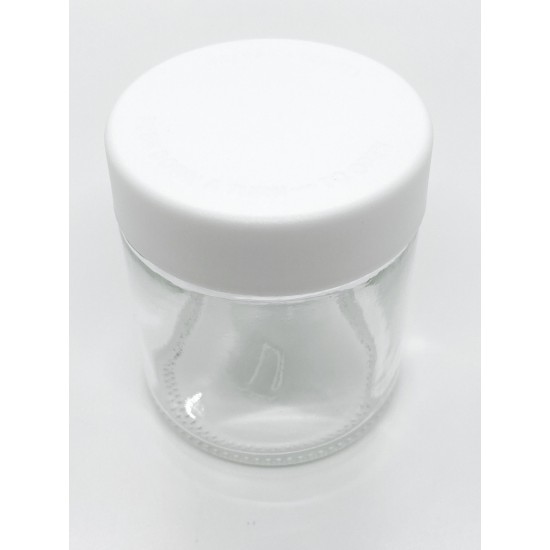 3oz Clear Glass Jar with Child Resistant Cap - 4800 jars/pallet (as low as $0.625/jar)