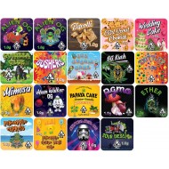 9cc Square Concentrate Jar Custom Labels - 100 labels ($0.35/label, discounts for higher order quantities)